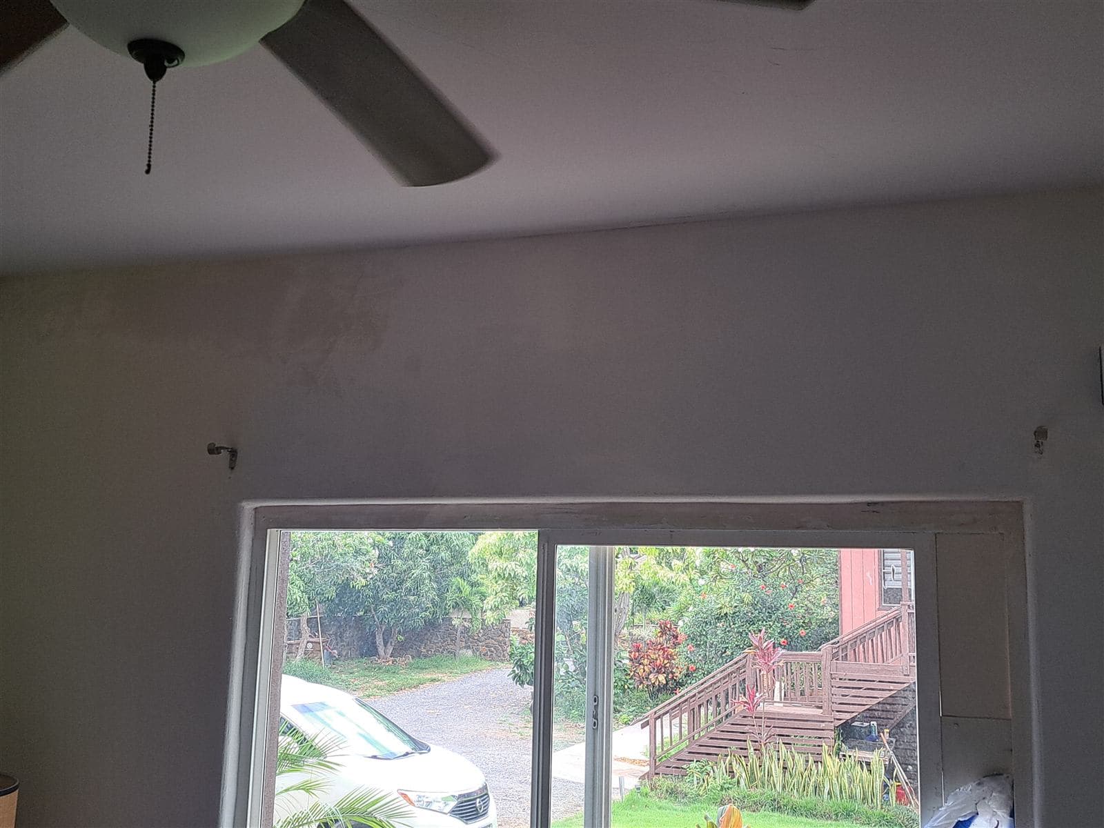 After: the same wall repaired and repainted
